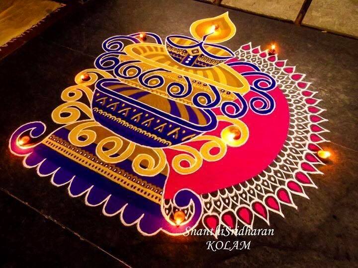 19.Diya Rangoli for diwali