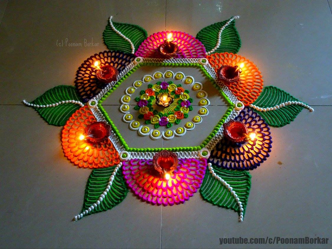 22. Cute Colorful Rangoli