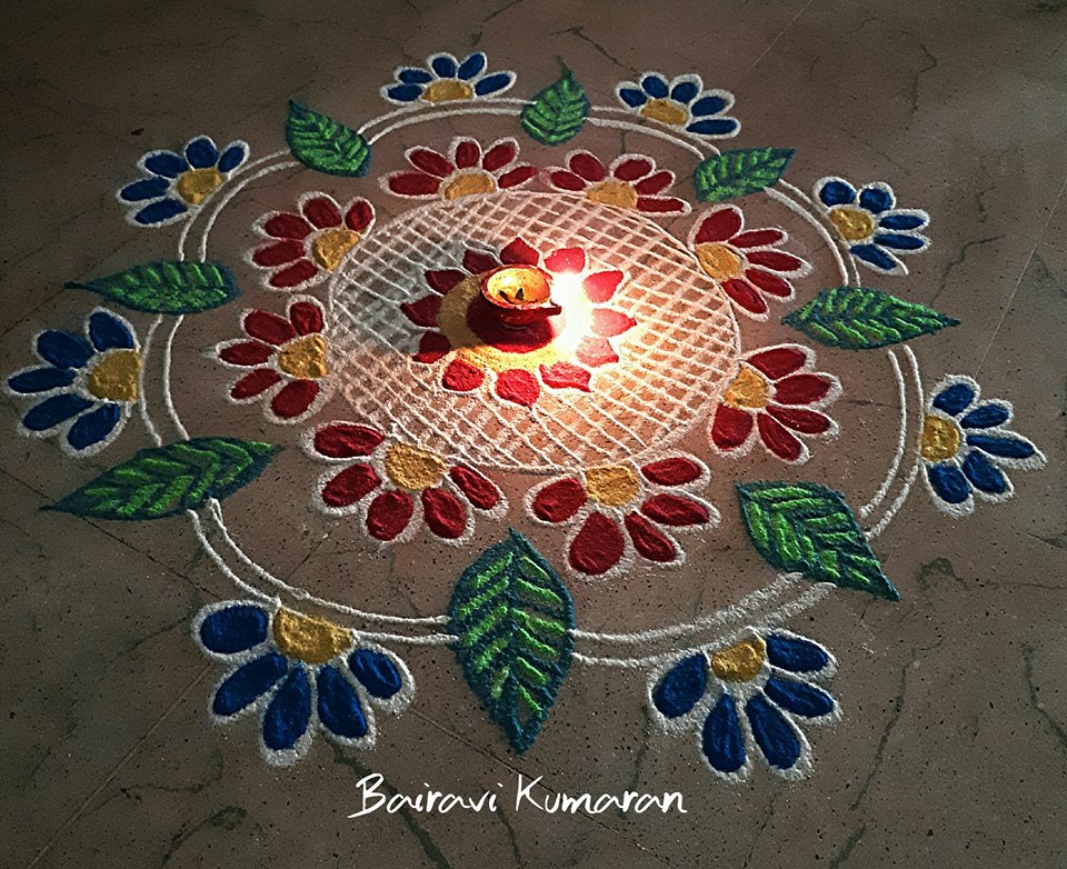 4.Simple Diwali Rangoli