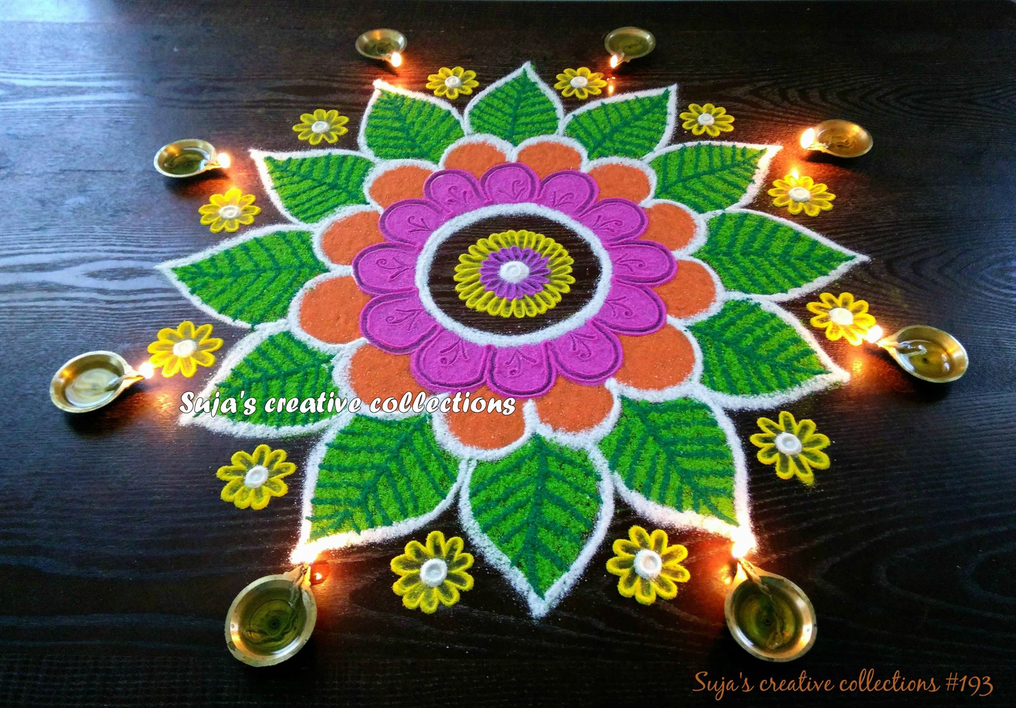 7.Floral design Rangoli for Diwali