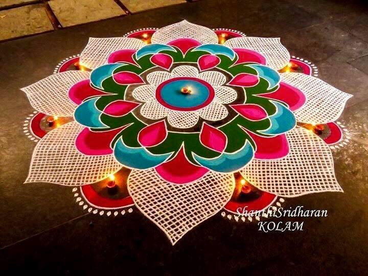 8.Checked Fillers Rangoli design