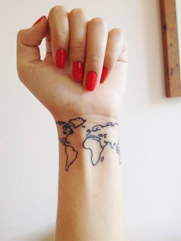 12.World Map Tattoo