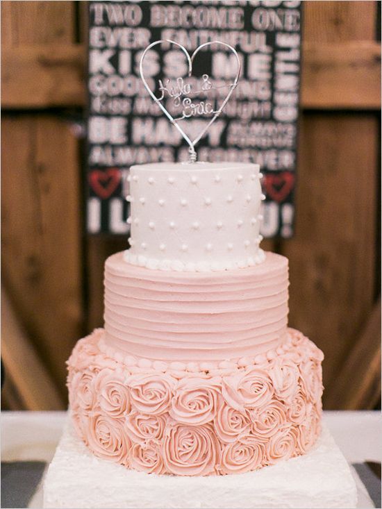 Modern gold and striped wedding cake