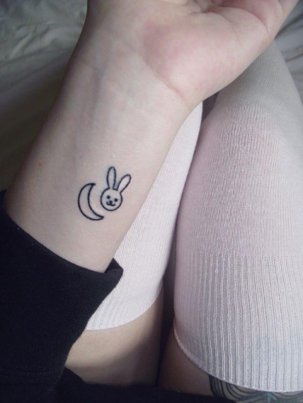 27.Moon and Rabbit Tattoo