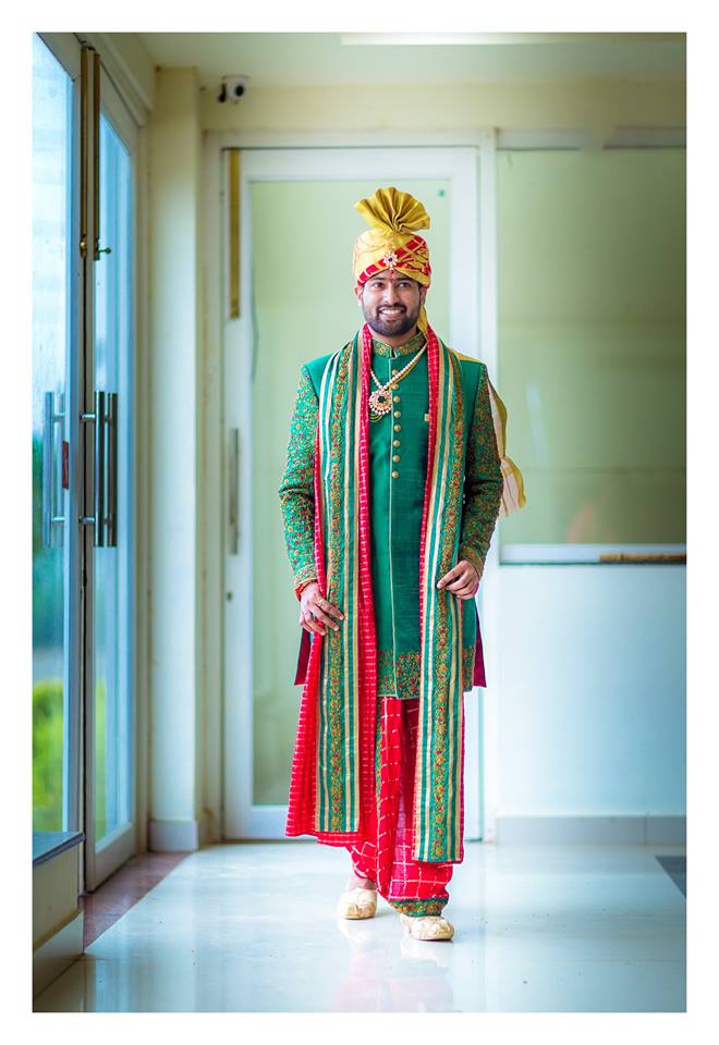 2.Green with Red Sherwani