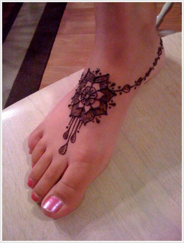 27.Anklet Flower Henna for Leg