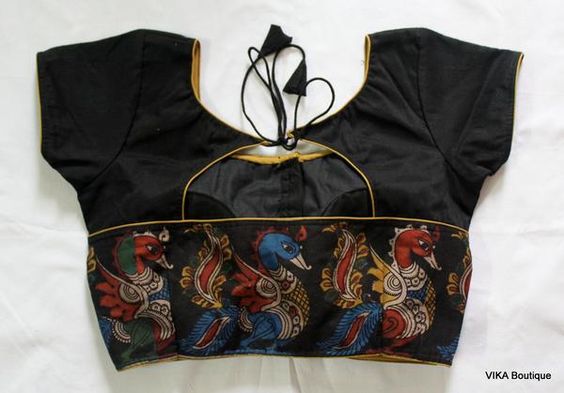 21.Black Kalamkari border blouse