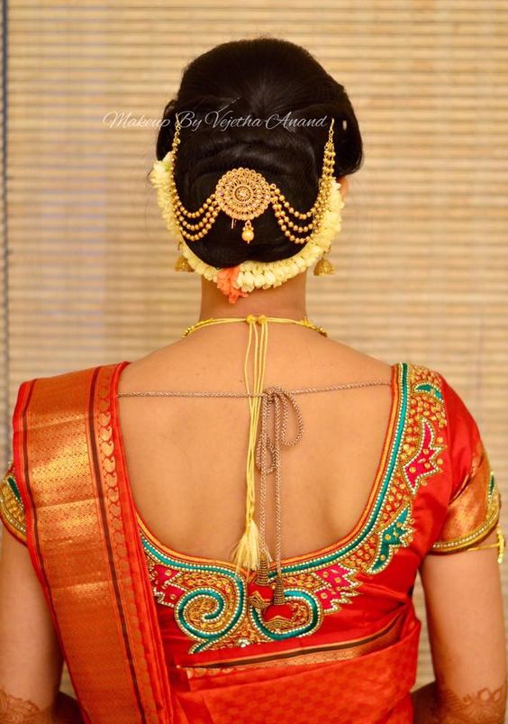 12.Bun Hairstyle with gajra 