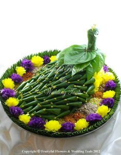 7.peacock betel leaves plate decoration