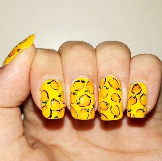 12.lemon Nail Art 