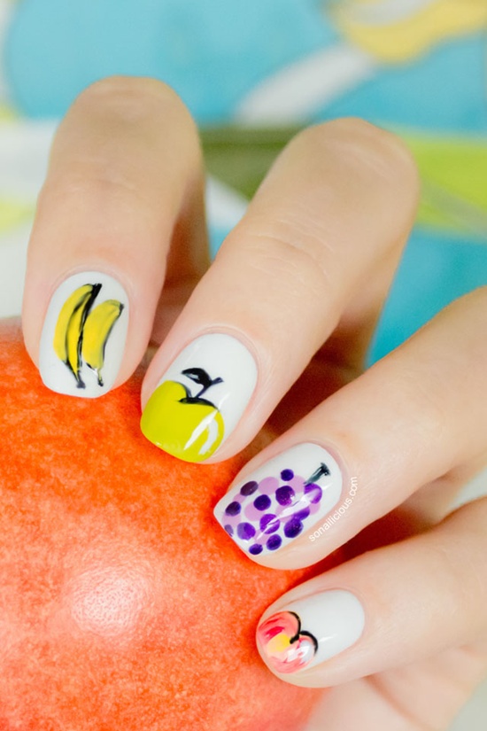 20.Banana apple nail art 