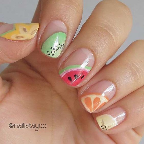 2.Mixed fruit Nail art