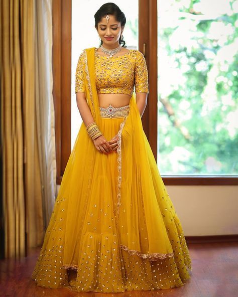 10.Cute Yellow Bridal Lehnga 