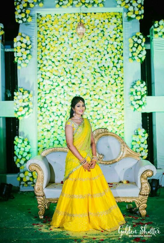 12.Pretty Yellow Bridal Lehnga 