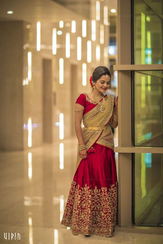 16.Red with Golden Bridal Lehnga 