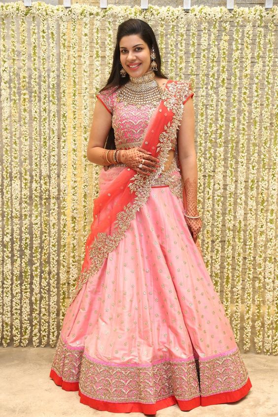 3.Cute Pink Bridal Lehenga 