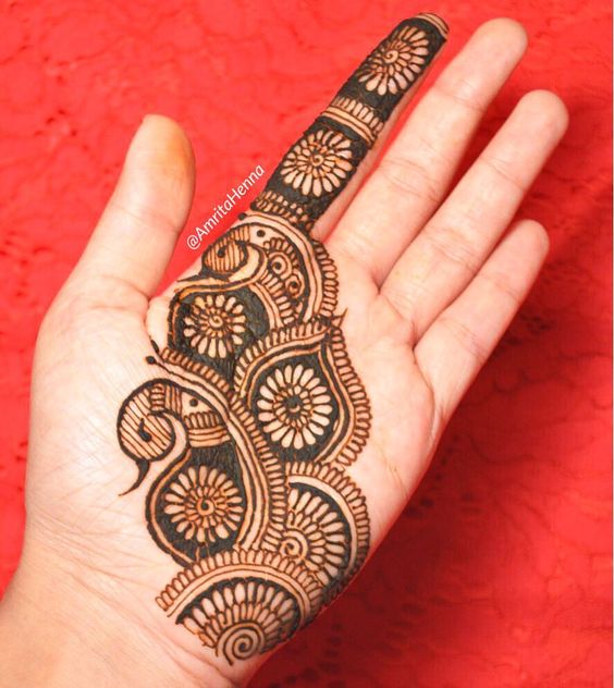 35.Double peacock Arabic Mehndi 