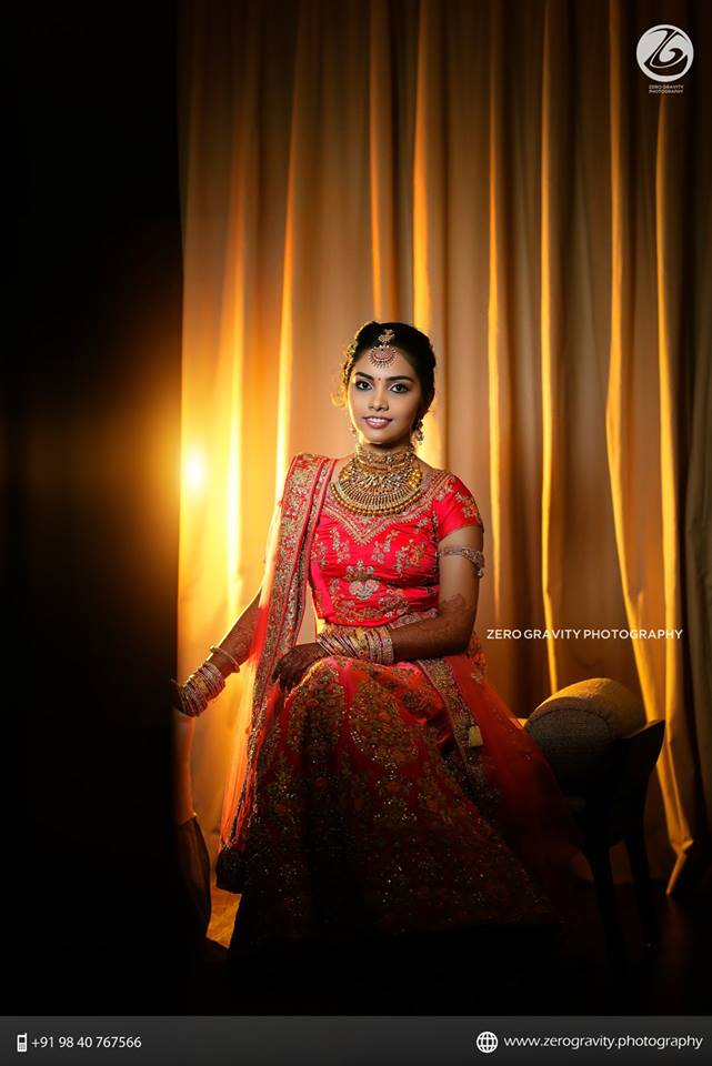 46.Glittering Red Bridal Lehnga 