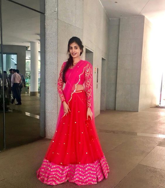 5.Mirror Work Pink Lehnga 