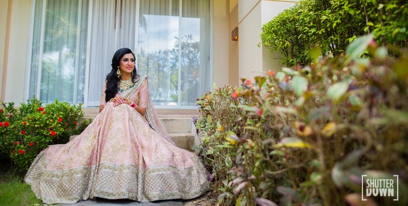 51.Pink with silver border bridal lehnga 