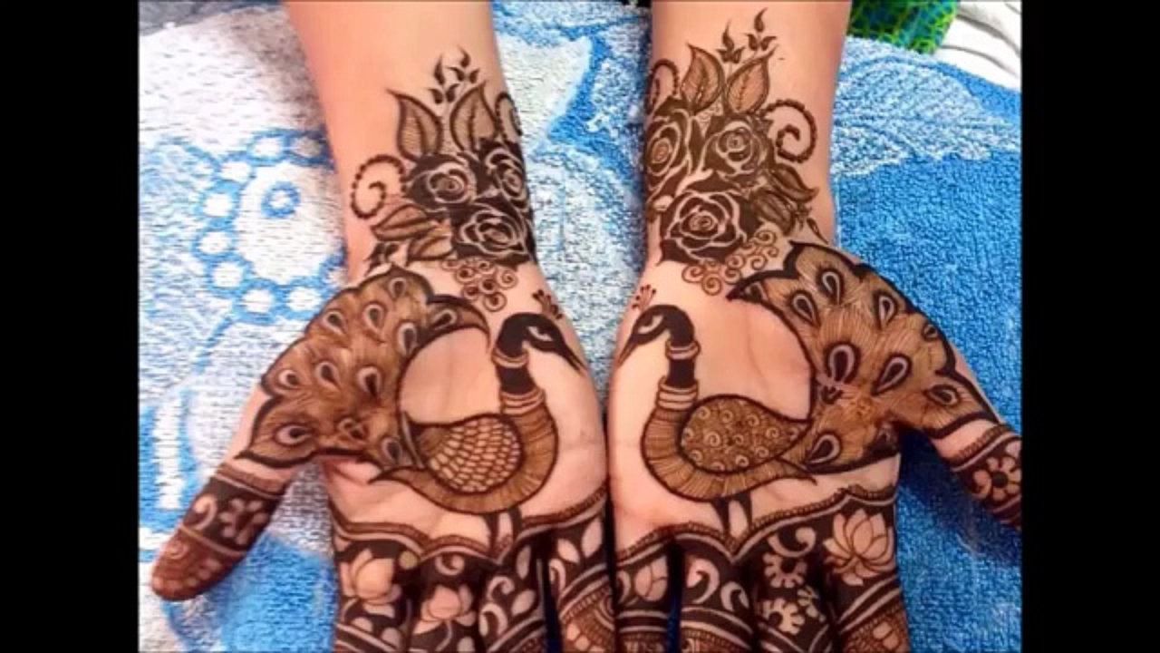 54.Peacock henna with Roses 
