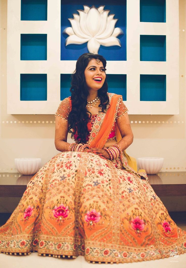 53.Orange Bridal Lehnga 