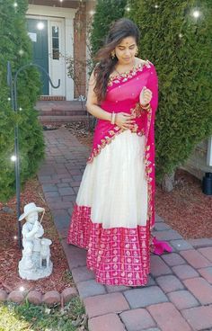 6.White With Pink Bridal Lehnga 