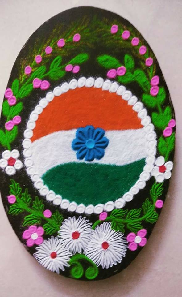 11.Round Flag Rangoli 