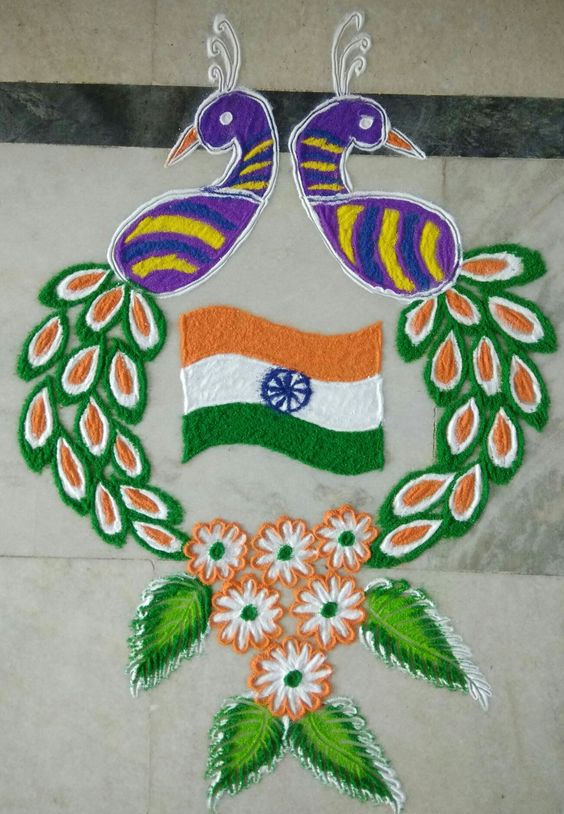 23.Double peacock Rangoli