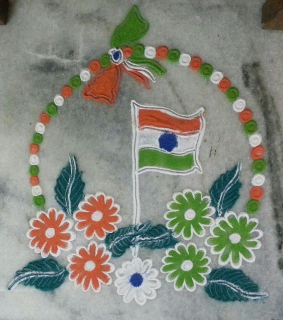 24.Dots and Flag Rangoli 