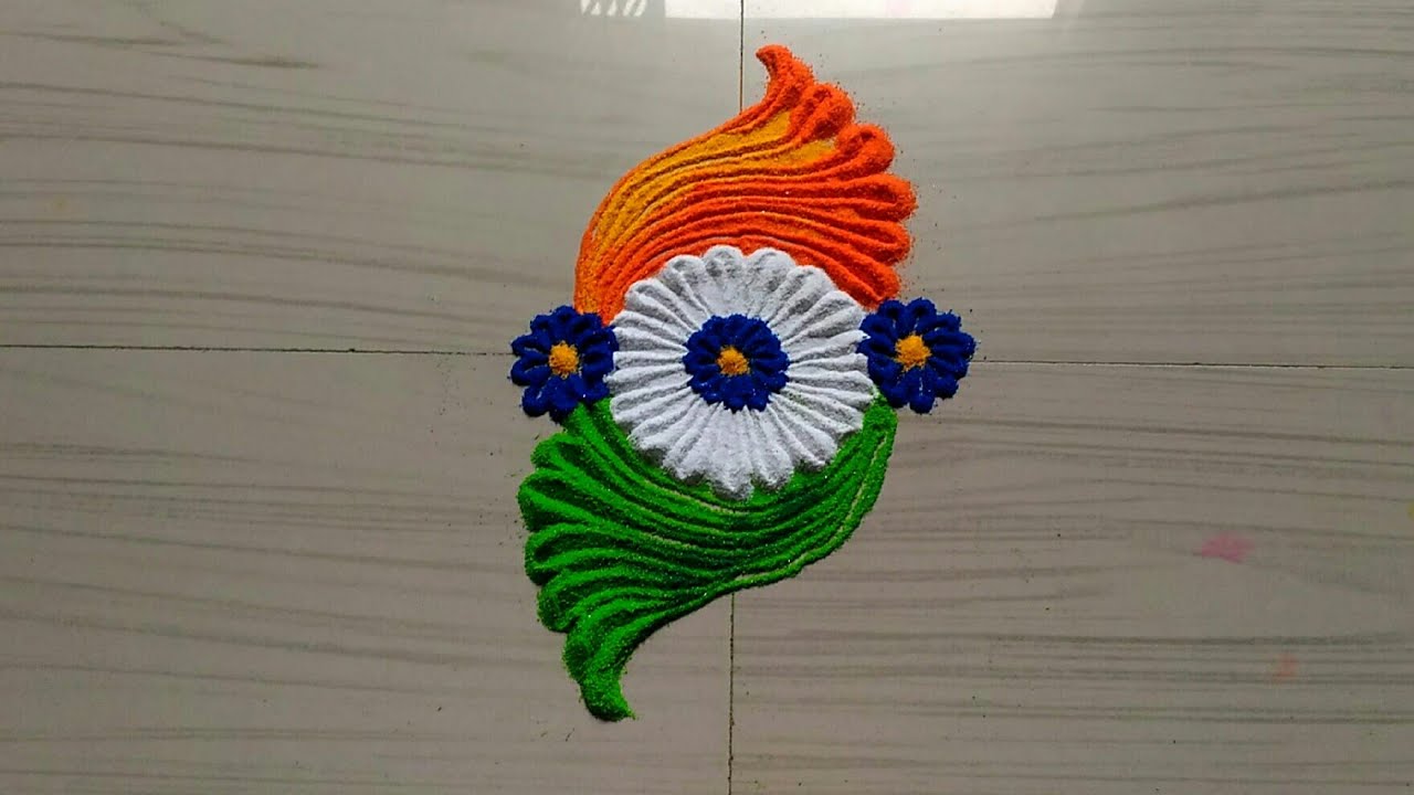  Happy independence day rangoli designs easy by jyoti