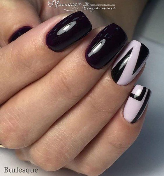 4.N black and white nail art 