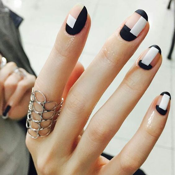 Black And White Nail Art - 30+ Easy & Unique Nail Art Design Ideas