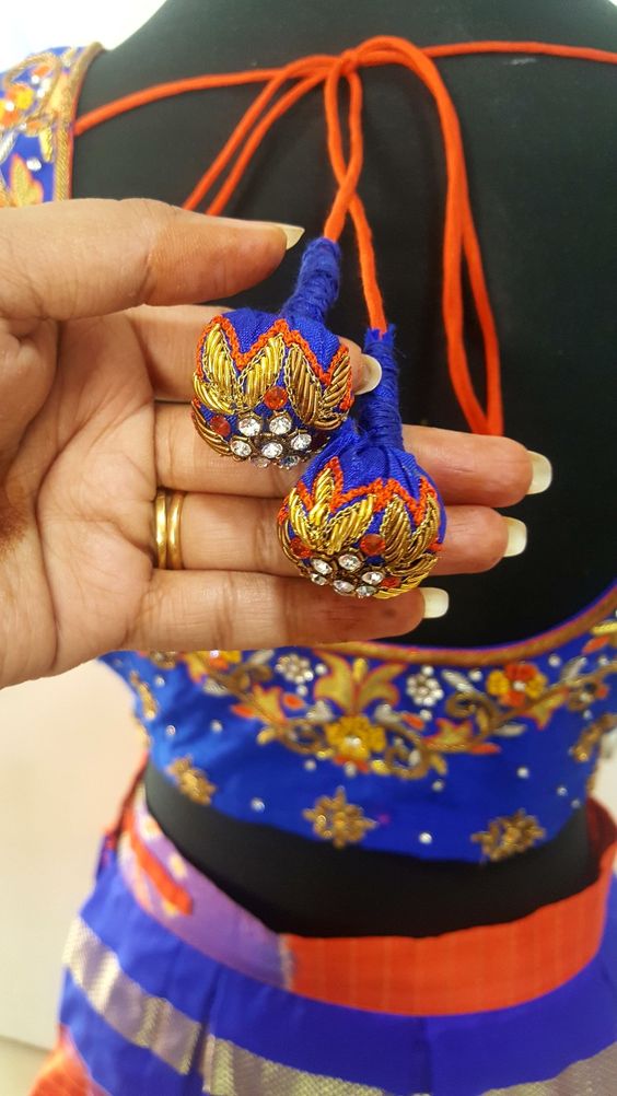 1.Silk Blue ball Tassels