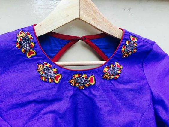 15.Multiple Fish Blouse Design 