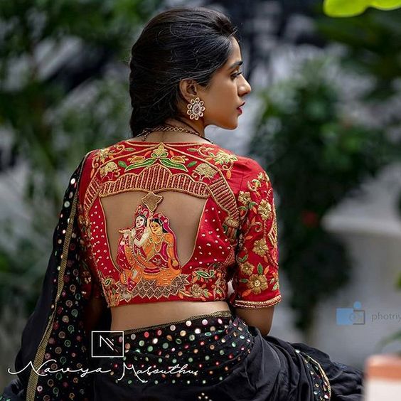 36.Radha krishna bridal blouse design 