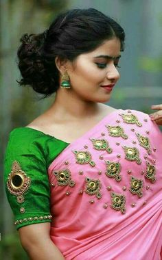 8.Pretty Mirror work in blouse 