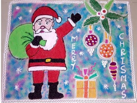 18.Santa with Gifts rangoli