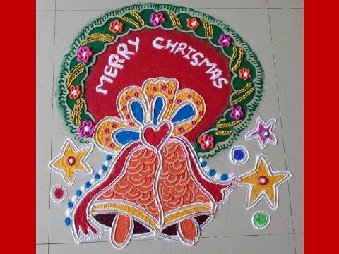 9.Red Christmas Bell rangoli 