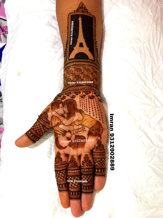 12.Couples proposal in mehndi design 