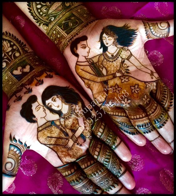 5.Simple mehndi designs of couple