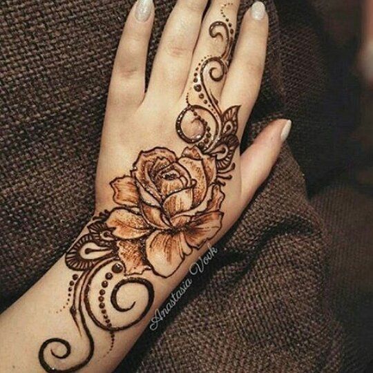 20.Rose Mehndi design #20