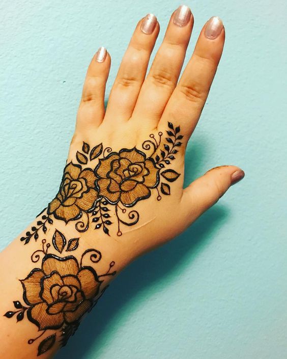 21.Rose Mehndi design #21