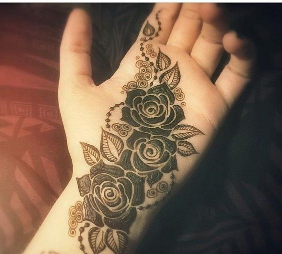 27.Rose Mehndi design #27