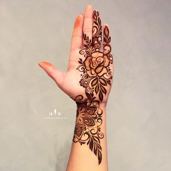 36.Rose Mehndi design #36