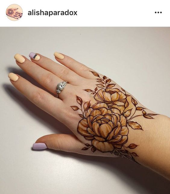37.Rose Mehndi design #37