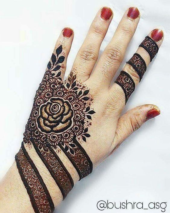 46.Rose Mehndi design #46