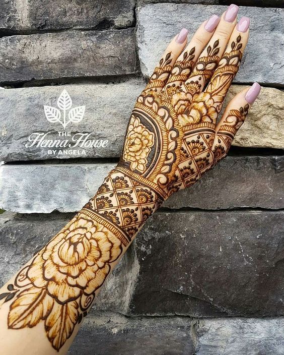 6.Rose Mehndi design #6