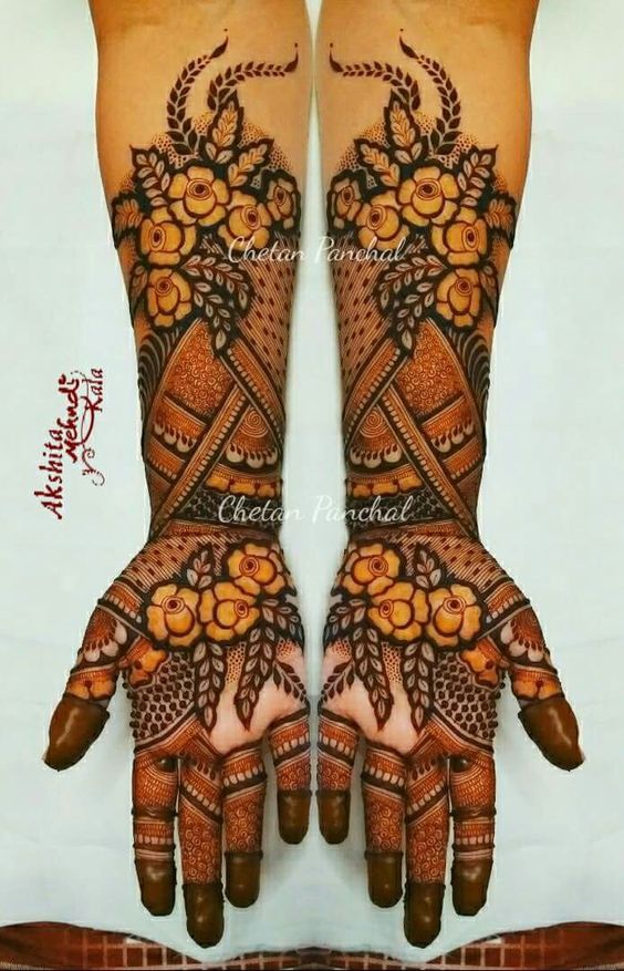 7.Rose Mehndi design #7