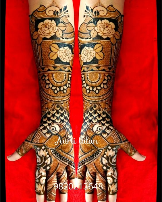 9.Rose Mehndi design #9